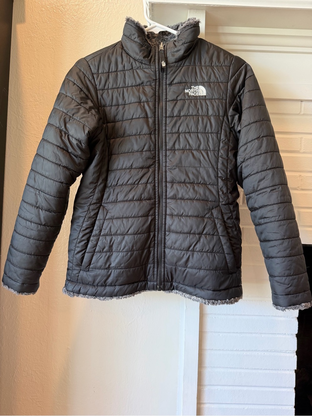 The North Face Girls L 14/16 Reversible Mossbud Swirl Puffer Fleece Jacket